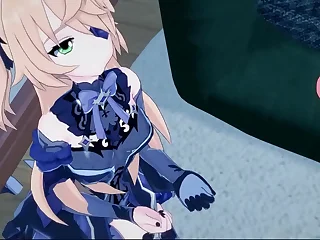 Fischl sucking dick before object fucked missionary, Genshin Impact Hentai.